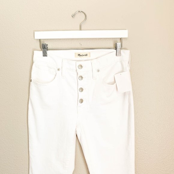 Madewell NWT button fly high rise jeans pure white - Picture 4 of 7